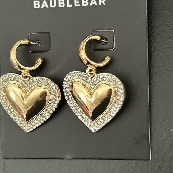 Baublebar NEW CZ Heart drop earrings - Picture 2 of 3